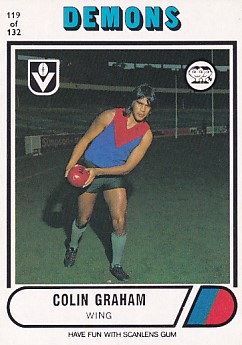 1976 VFL Scanlens (119) Colin GRAHAM Melbourne