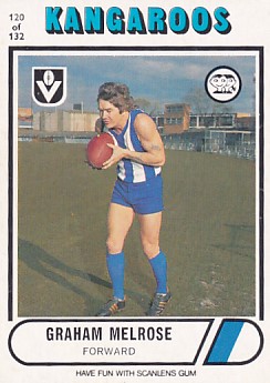 1976 VFL Scanlens (120) Graham MELROSE North Melbourne