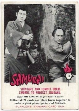 1964 Scanlens Samurai (3) Shintaro And Tombei Draw Swords To Protect Shusaku *