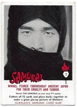 1964 Scanlens Samurai (7) Ninjas, Feared Throughout Ancient Japan For Their Cruelty And Terror *