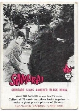 1964 Scanlens Samurai (22) Shintaro Slays Another Black Ninja *