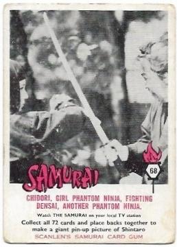 1964 Scanlens Samurai (68) Chidori, Girl Phantom Ninja, Fighting Densai, Another Phantom Ninja *