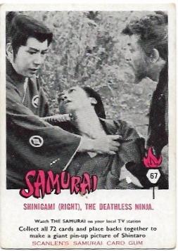 1964 Scanlens Samurai (67) Shinigami (Right), The Deathless Ninja
