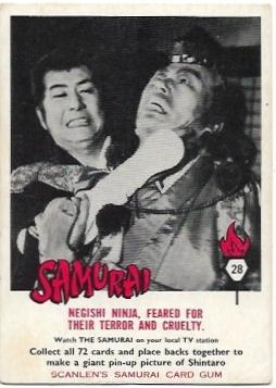1964 Scanlens Samurai (28) Negishi Ninja, Feared For Their Terror And Cruelty