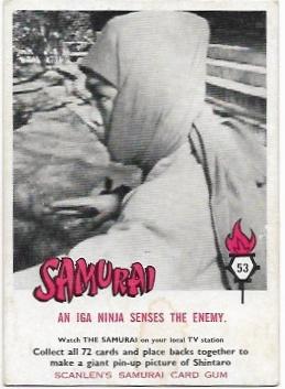 1964 Scanlens Samurai (53) An Iga Ninja Senses The Enemy