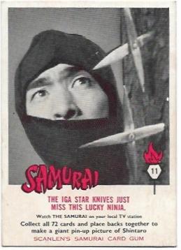 1964 Scanlens Samurai (11) The Iga Star Knives Just Miss This Lucky Ninja