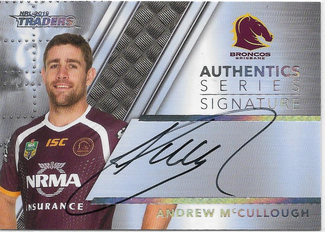 2019 Traders Authentic Signature (AS 17) Andrew McCULLOUGH Broncos 156/170