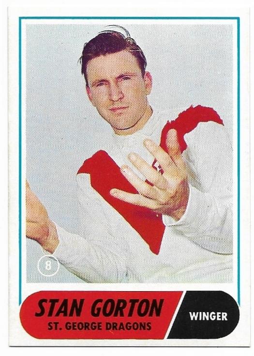 1969 Scanlens Rugby League (8) Stan Gorton St. George Dragons