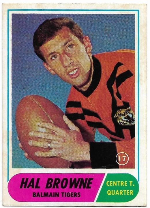 1969 Scanlens Rugby League (17) Hal Browne Balmain Tigers *