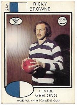 1975 VFL Scanlens (22) Ricky BROWNE Geelong