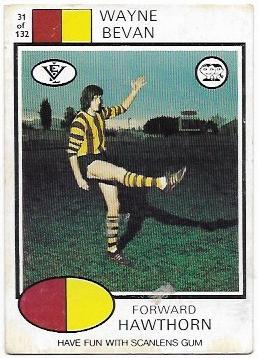 1975 VFL Scanlens (31) Wayne BEVAN Hawthorn