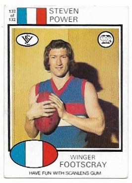 1975 VFL Scanlens (132) Steven POWER Footscray
