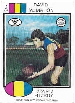 1975 VFL Scanlens (4) David MC MAHON Fitzroy *