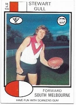 1975 VFL Scanlens (56) Stewart GULL South Melbourne *