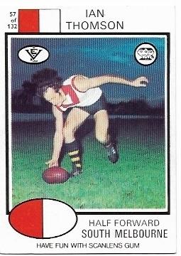 1975 VFL Scanlens (57) Ian THOMSON South Melbourne *