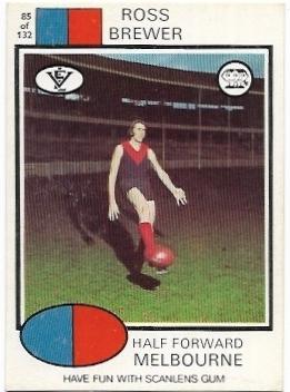 1975 VFL Scanlens (85) Ross BREWER Melbourne *