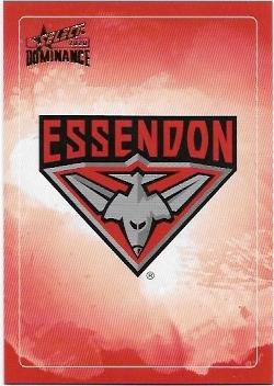 2020 Select Dominance Base Card (50) CHECKLIST Essendon