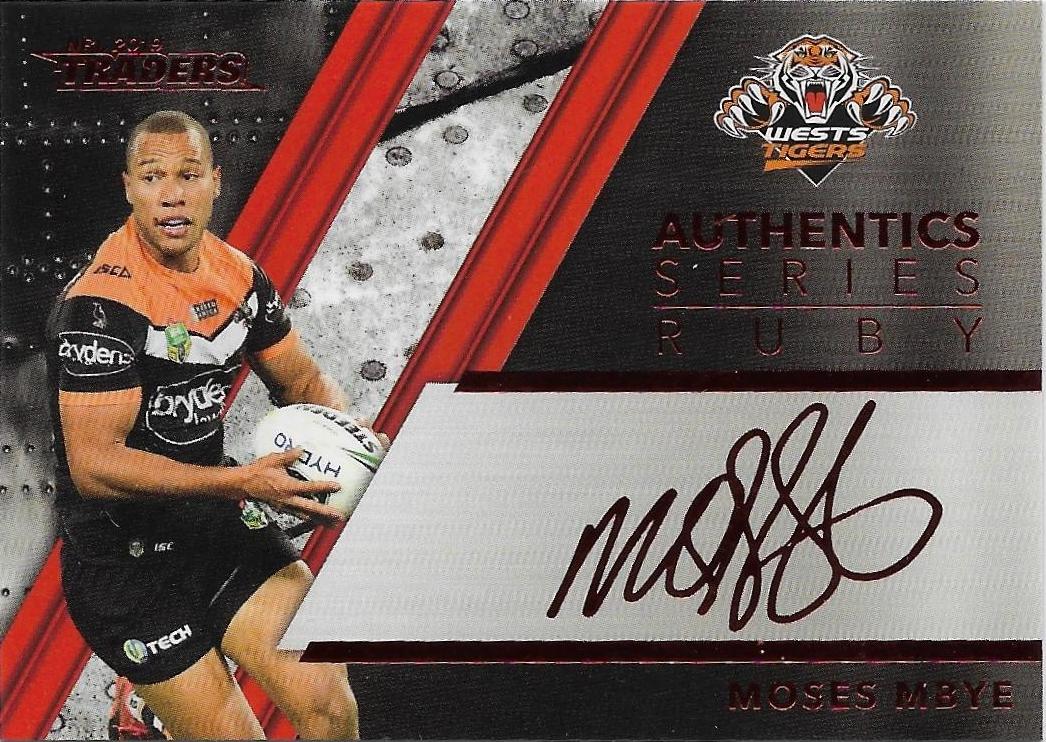 2019 Traders Authentic Ruby Signature (ASR16) Moses MBYE Wests Tigers