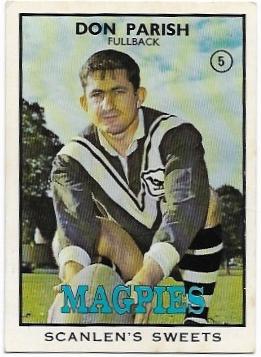 1968 B Scanlens Rugby League (5) Don Parish Magpies