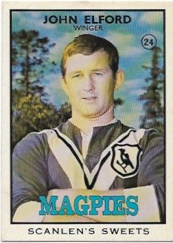 1968 B Scanlens Rugby League (24) John Elford Magpies