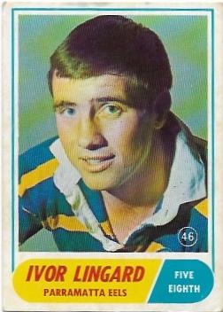 1969 Scanlens Rugby League (46) Ivor Lingard Parramatta Eels