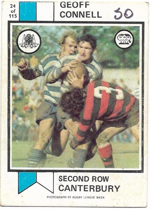 1974 Scanlens Rugby League (24) Geoff Connell Canterbury