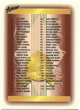 1996 Select Hall Of Fame (110) Check List