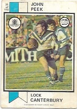 1974 Scanlens Rugby League (35) John Peek Canterbury