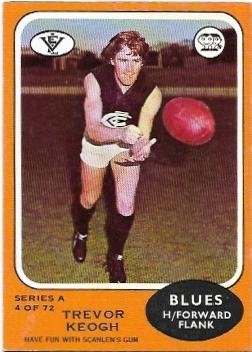 1973 A VFL Scanlens (4) Trevor Keogh Carlton