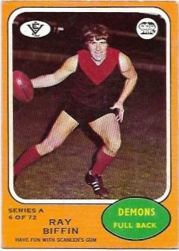 1973 A VFL Scanlens (6) Ray Biffin Melbourne