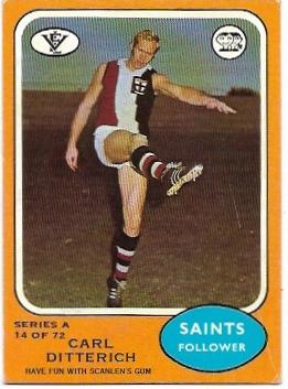 1973 A VFL Scanlens (14) Carl Ditterich St. Kilda