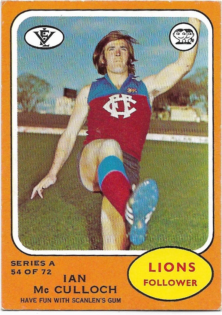 1973 A VFL Scanlens (54) Ian McCulloch Fitzroy