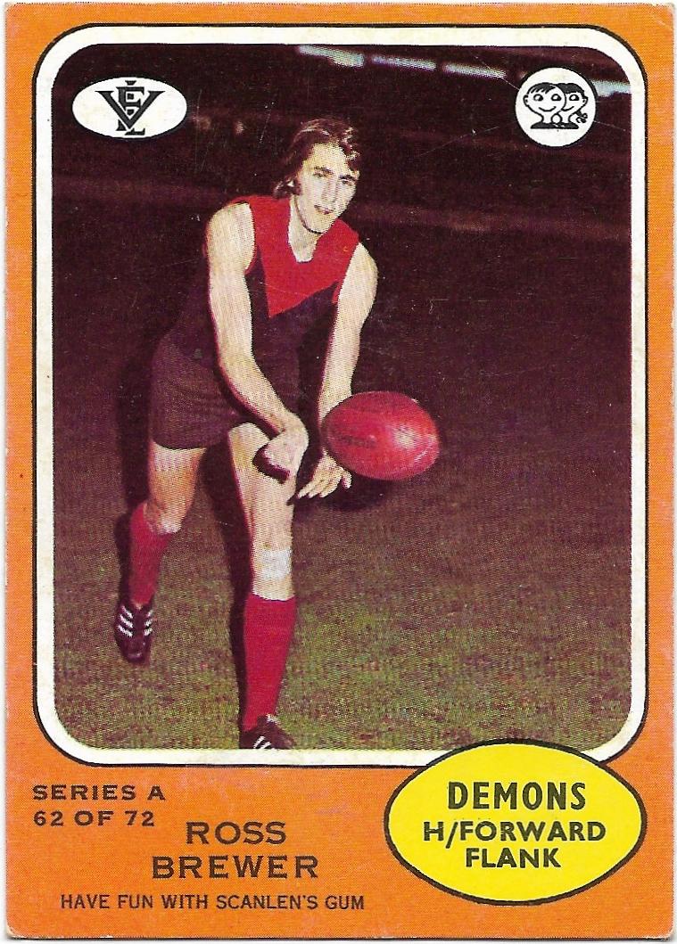 1973 A VFL Scanlens (62) Ross Brewer Melbourne