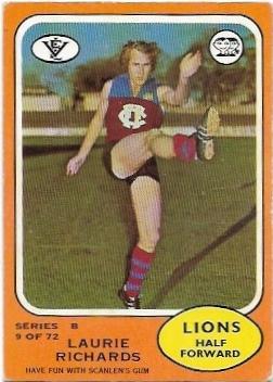 1973 B VFL Scanlens (9) Laurie Richards Fitzroy *