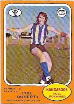 1973 B VFL Scanlens (34) Phil Doherty North Melbourne *