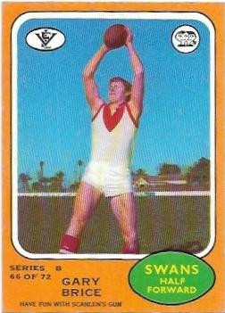 1973 B VFL Scanlens (66) Gary Brice South Melbourne *