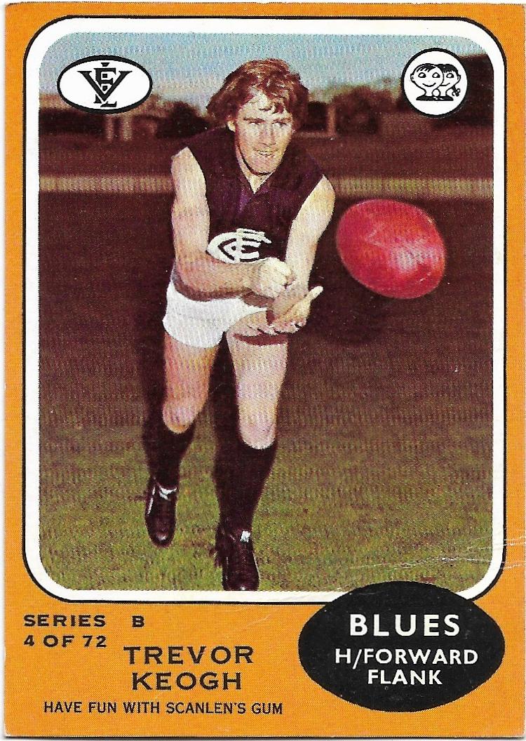 1973 B VFL Scanlens (4) Trevor Keogh Carlton