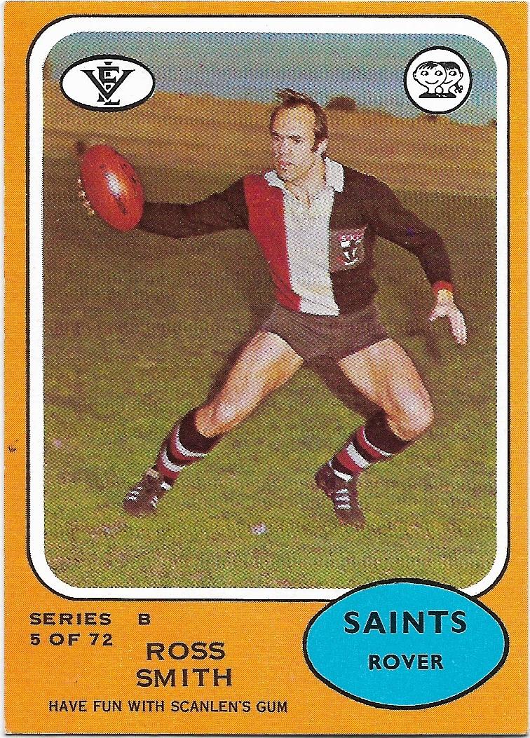 1973 B VFL Scanlens (5) Ross Smith St. Kilda