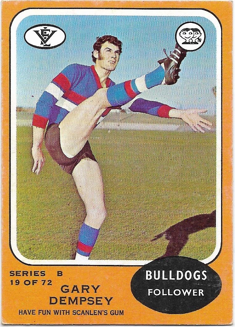 1973 B VFL Scanlens (19) Gary Dempsey Footscray