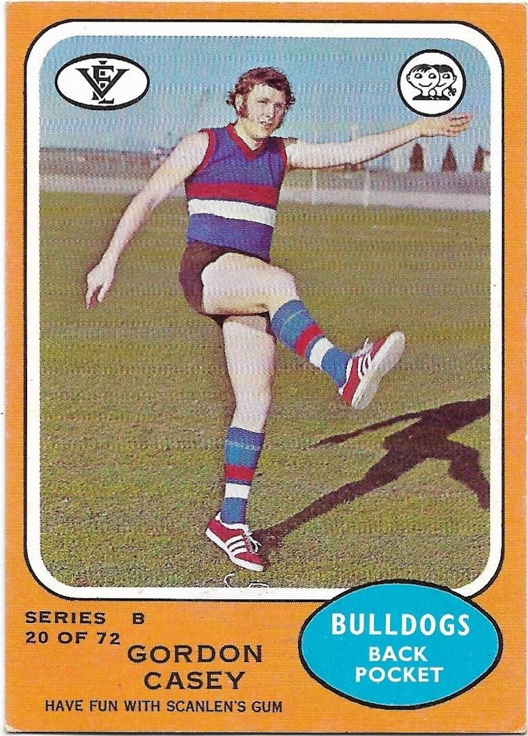 1973 B VFL Scanlens (20) Gordon Casey Footscray
