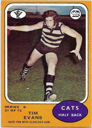 1973 B VFL Scanlens (21) Tim Evans Geelong