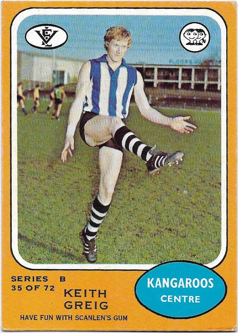 1973 B VFL Scanlens (35) Keith Greig North Melbourne