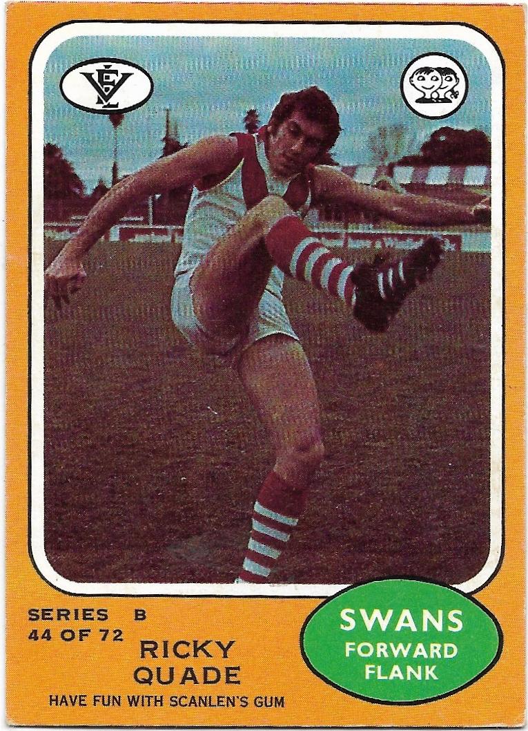 1973 B VFL Scanlens (44) Ricky Quade South Melbourne