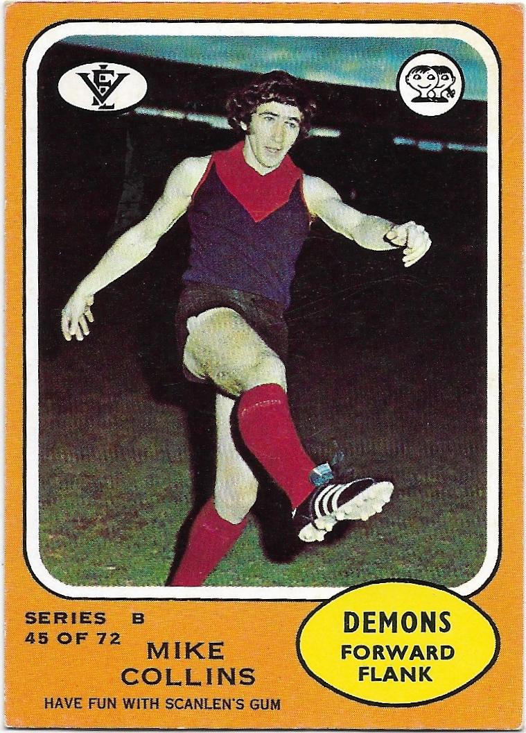 1973 B VFL Scanlens (45) Mike Collins Melbourne