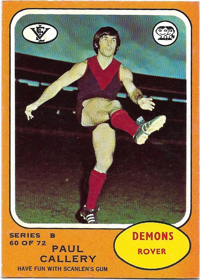 1973 B VFL Scanlens (60) Paul Callery Melbourne