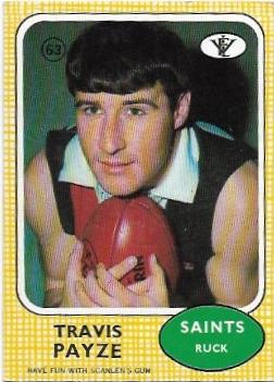 1972 VFL Scanlens (63) Travis Payze St. Kilda