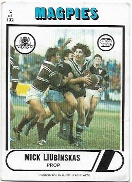 1976 Scanlens Rugby League (2) Mick Liubinskas Magpies