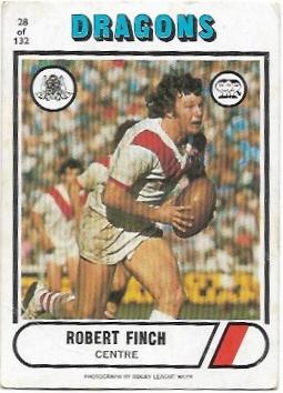 1976 Scanlens Rugby League (28) Robert Finch Dragons