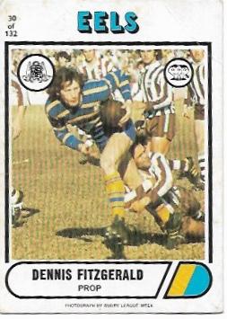 1976 Scanlens Rugby League (30) Dennis Fitzgerald Eels
