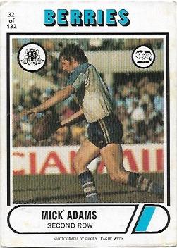 1976 Scanlens Rugby League (32) Mick Adams Berries